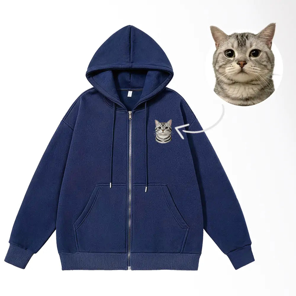Custom Embroidered Pet Zip Hoodie