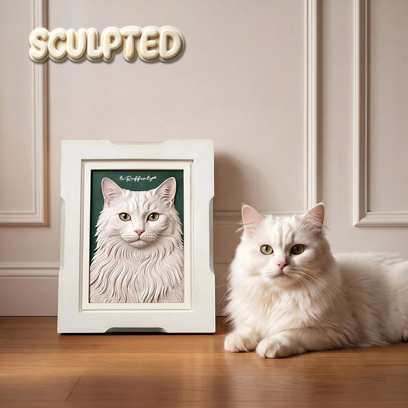 Modern Pet Portrait | Hand-sculpted 3D Pet Portrait