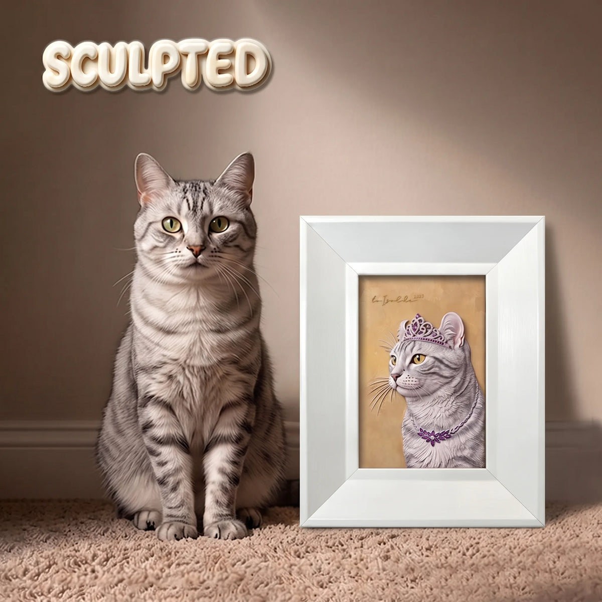 The Queen | Hand-sculpted 3D Pet Portrait