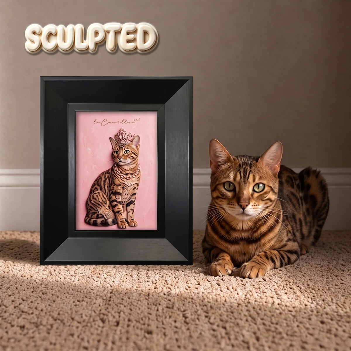 The Queen | Hand-sculpted 3D Pet Portrait