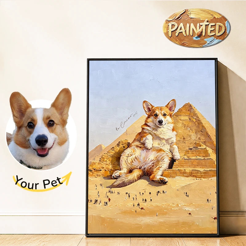 Pyramids of Giza, Cairo | Hand-painted Pet Portrait