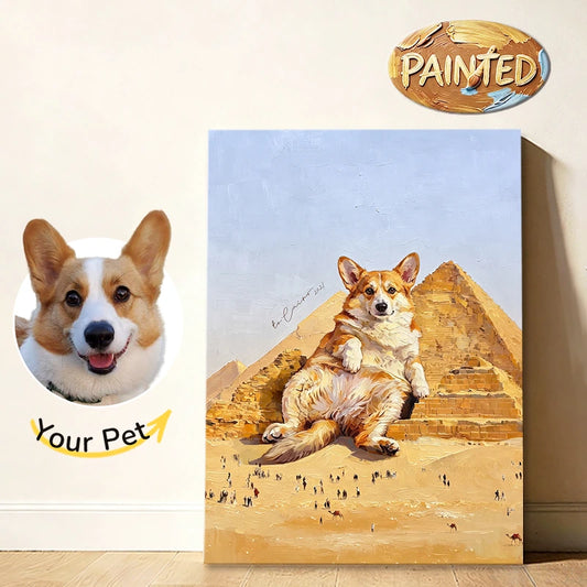 Pyramids of Giza, Cairo | Hand-painted Pet Portrait
