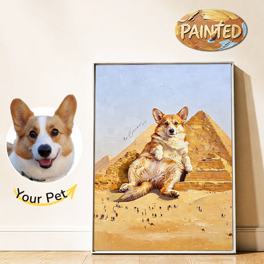 Pyramids of Giza, Cairo | Hand-painted Pet Portrait