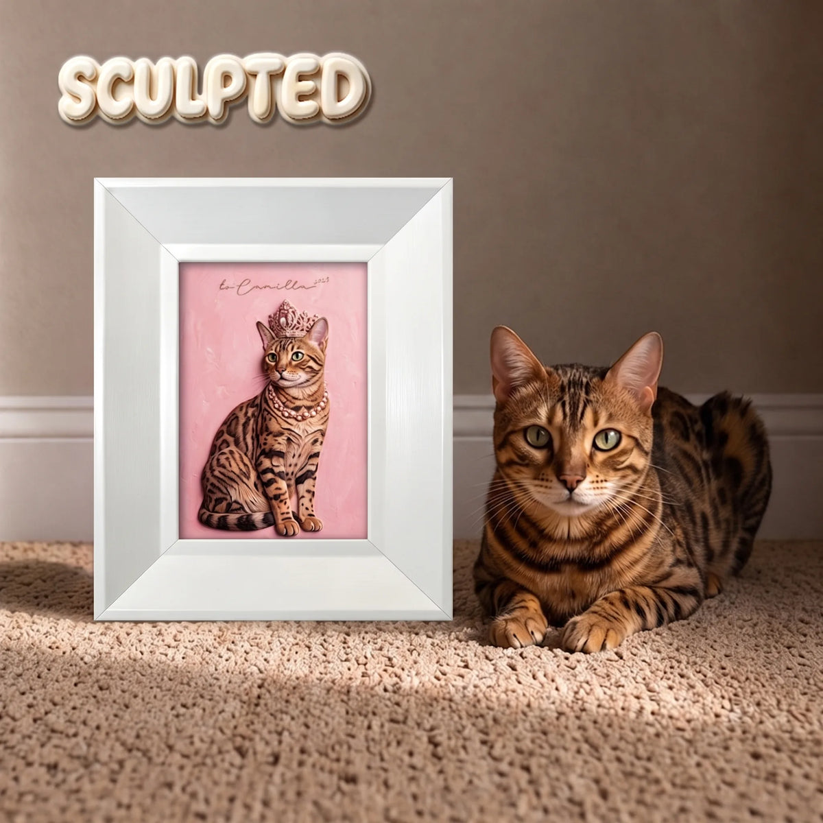 The Queen | Hand-sculpted 3D Pet Portrait