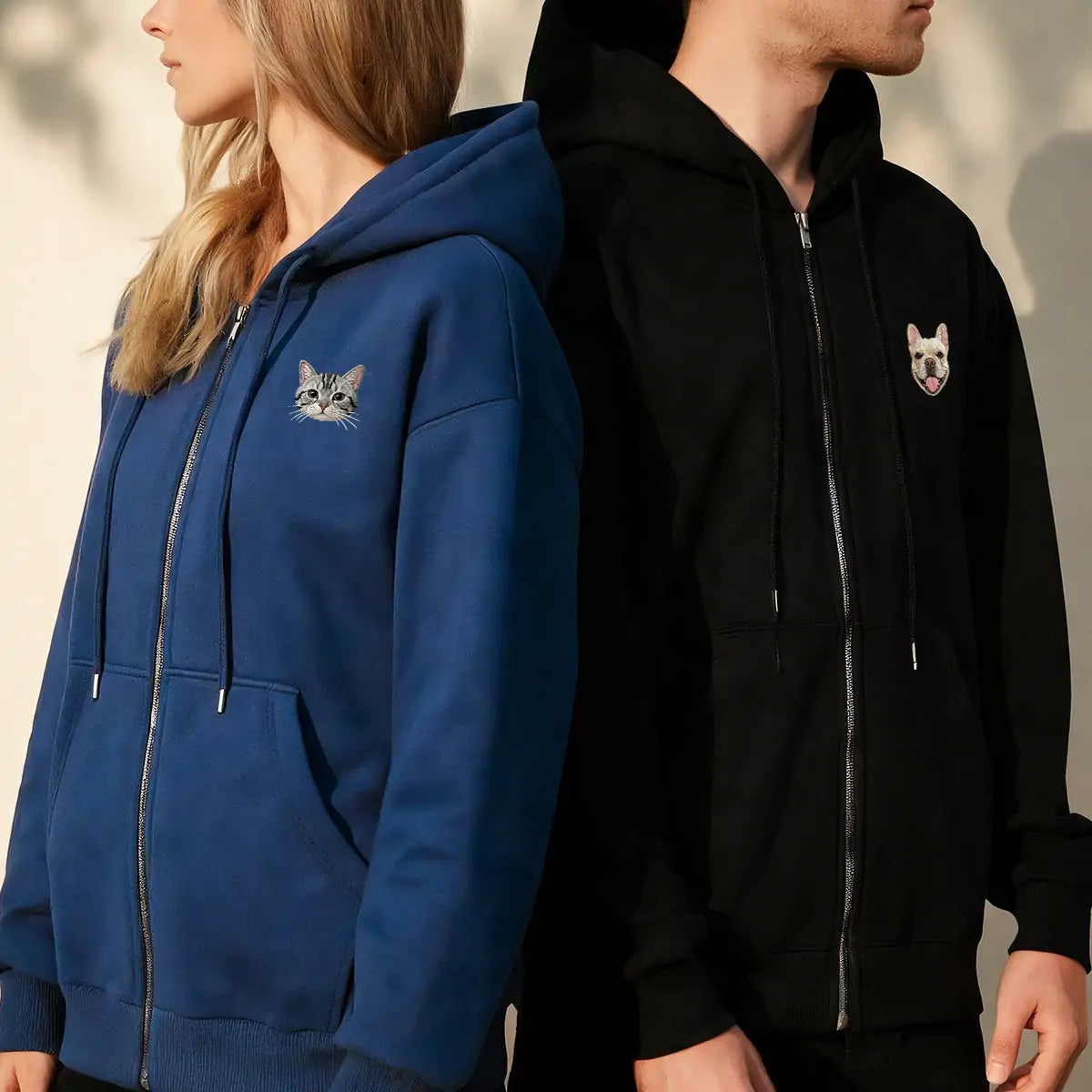 Custom Embroidered Pet Zip Hoodie