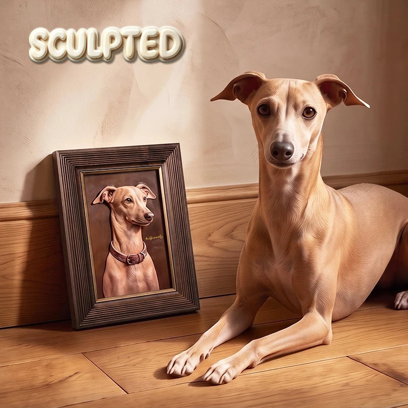 Modern Pet Portrait | Hand-sculpted 3D Pet Portrait