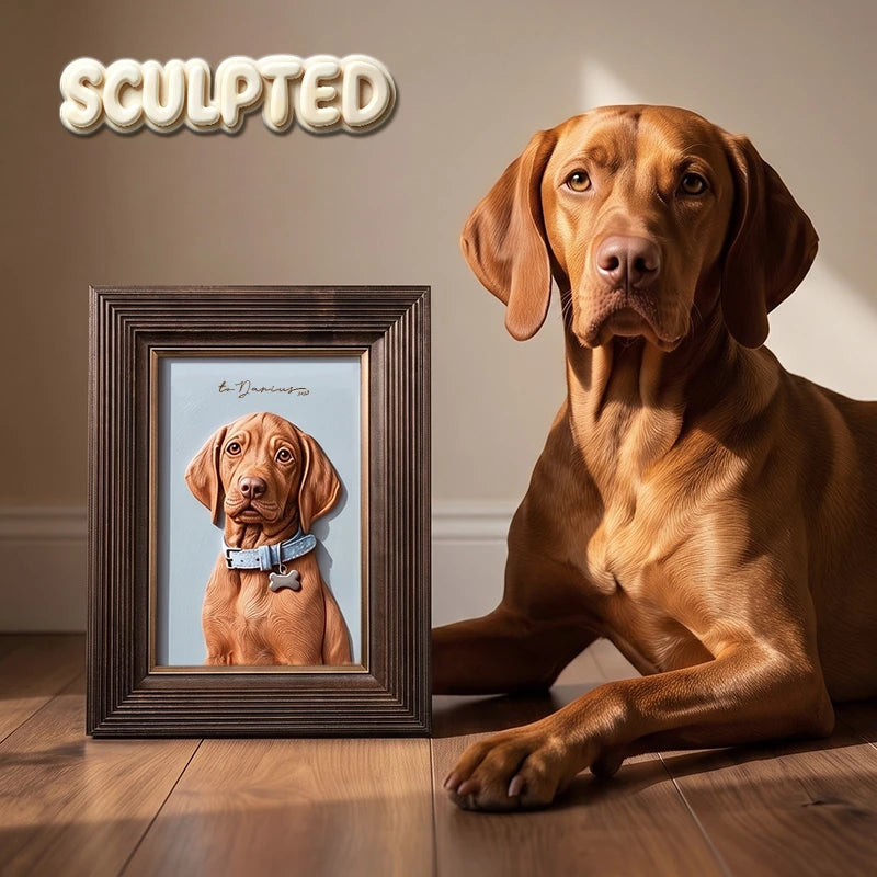Modern Pet Portrait | Hand-sculpted 3D Pet Portrait