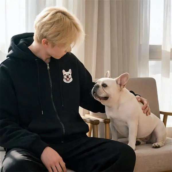 Custom Embroidered Pet Zip Hoodie