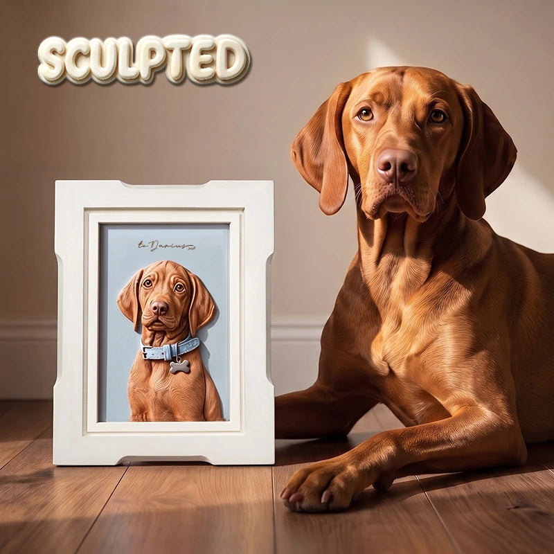 Modern Pet Portrait | Hand-sculpted 3D Pet Portrait